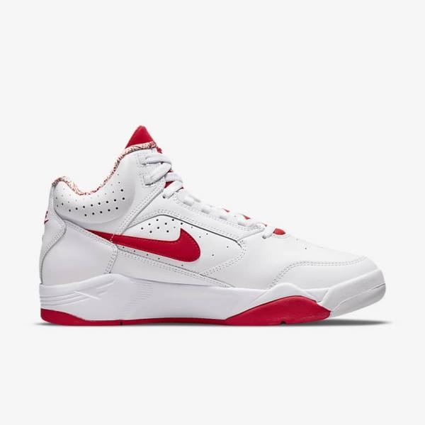 Nike Air Flight Lite Mid Muške Tenisice Bijele Crvene | NK701XSQ