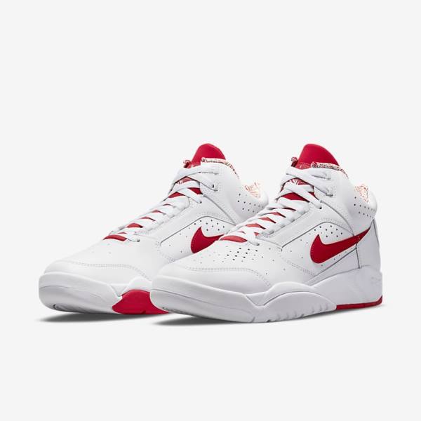 Nike Air Flight Lite Mid Muške Tenisice Bijele Crvene | NK701XSQ