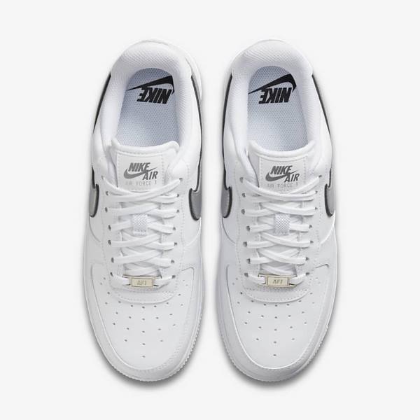 Nike Air Force 1 07 Essential Ženske Tenisice Bijele Crne Metalne Srebrne | NK134FPM