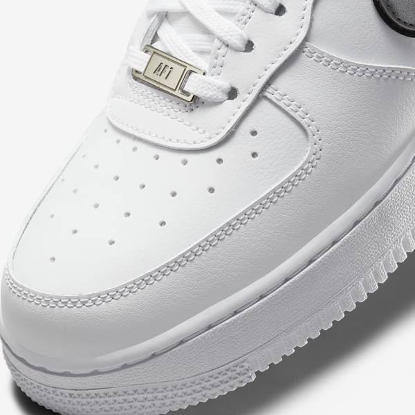 Nike Air Force 1 07 Essential Ženske Tenisice Bijele Crne Metalne Srebrne | NK134FPM