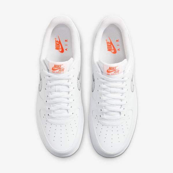 Nike Air Force 1 07 Muške Tenisice Bijele Narančaste Platine Crne | NK493IMW