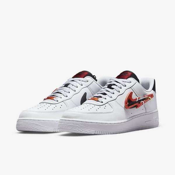 Nike Air Force 1 07 Premium Muške Tenisice Bijele Bordo Crvene Crne | NK371EVY