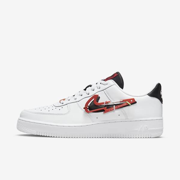 Nike Air Force 1 07 Premium Muške Tenisice Bijele Bordo Crvene Crne | NK371EVY