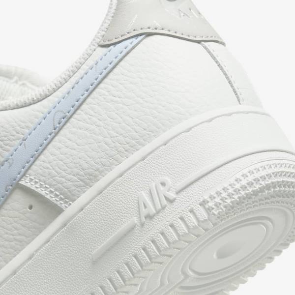 Nike Air Force 1 07 Ženske Tenisice Bijele Metalne Srebrne Svijetlo Plave | NK369JIU