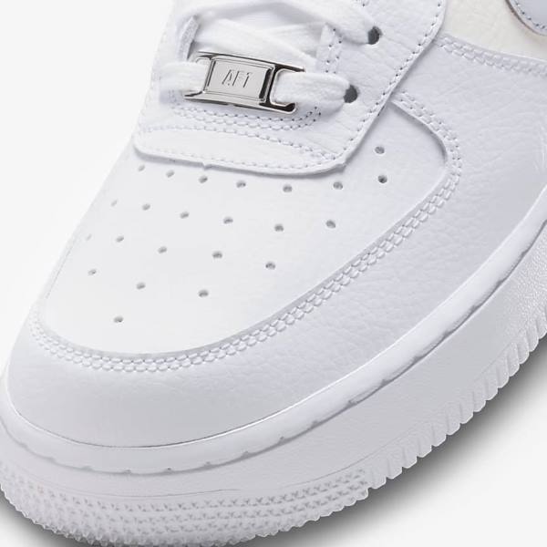 Nike Air Force 1 07 Ženske Tenisice Bijele Metalne Srebrne Platine | NK563PQI