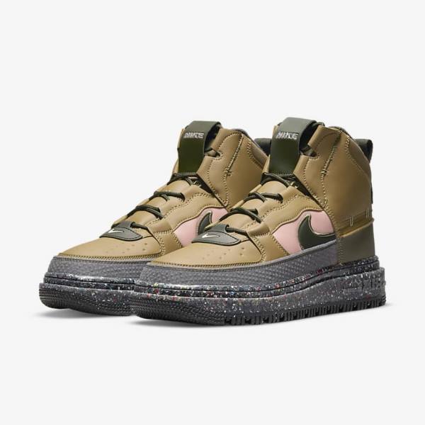 Nike Air Force 1 Boot Muške Tenisice Smeđe Maslinasto Zelene Roze | NK425HBC