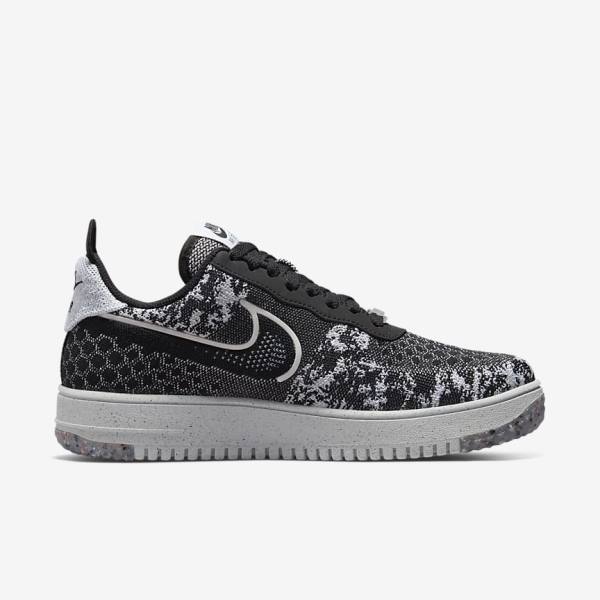 Nike Air Force 1 Crater Flyknit Next Nature Muške Tenisice Crne Bijele Platine Crne | NK524AQN