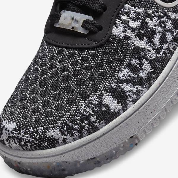 Nike Air Force 1 Crater Flyknit Next Nature Muške Tenisice Crne Bijele Platine Crne | NK524AQN