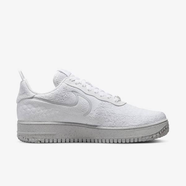 Nike Air Force 1 Crater Flyknit Next Nature Muške Tenisice Bijele Platine Bijele | NK912UMC