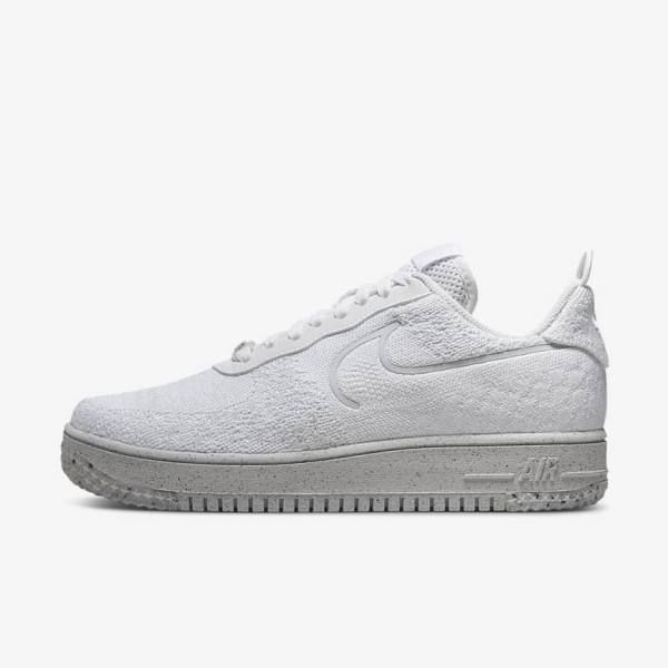 Nike Air Force 1 Crater Flyknit Next Nature Muške Tenisice Bijele Platine Bijele | NK912UMC