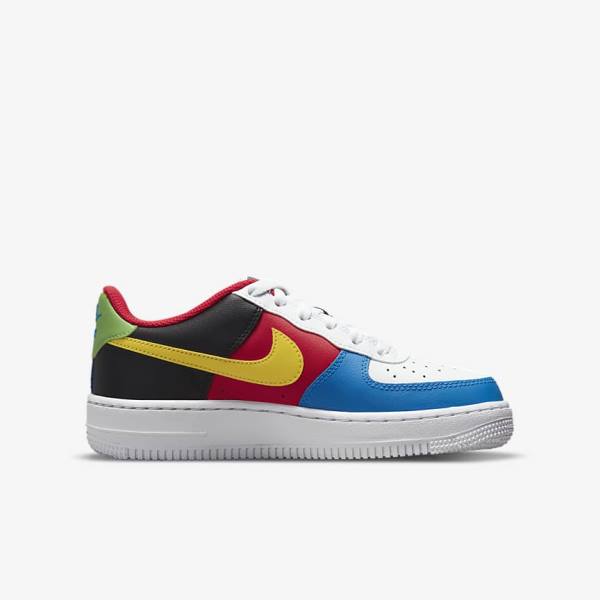 Nike Air Force 1 LV8 Older Dječje Tenisice Bijele Crvene Kraljevska Plava Zlatne | NK581RFL