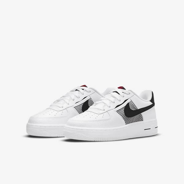 Nike Air Force 1 LV8 Older Dječje Tenisice Bijele Crvene Bijele Crne | NK649LVU