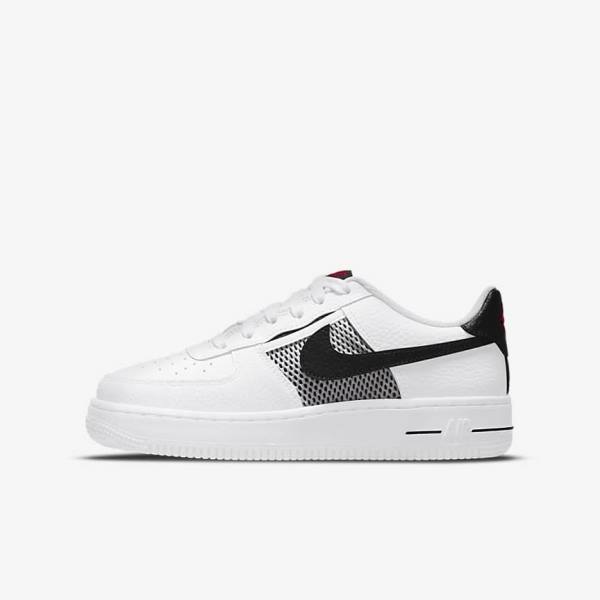 Nike Air Force 1 LV8 Older Dječje Tenisice Bijele Crvene Bijele Crne | NK649LVU