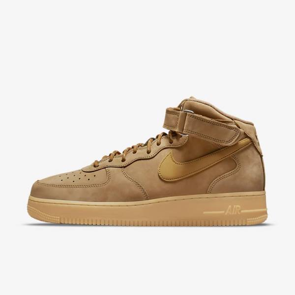 Nike Air Force 1 Mid 07 Muške Tenisice Svijetlo Smeđe Crne | NK730KTL