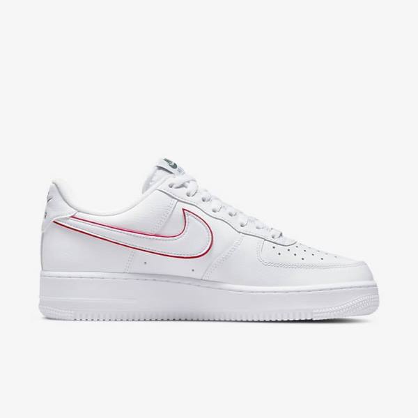 Nike Air Force 1 Muške Tenisice Bijele Zelene Metalne Srebrne Crvene | NK376GBY