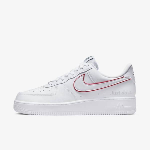 Nike Air Force 1 Muške Tenisice Bijele Zelene Metalne Srebrne Crvene | NK376GBY