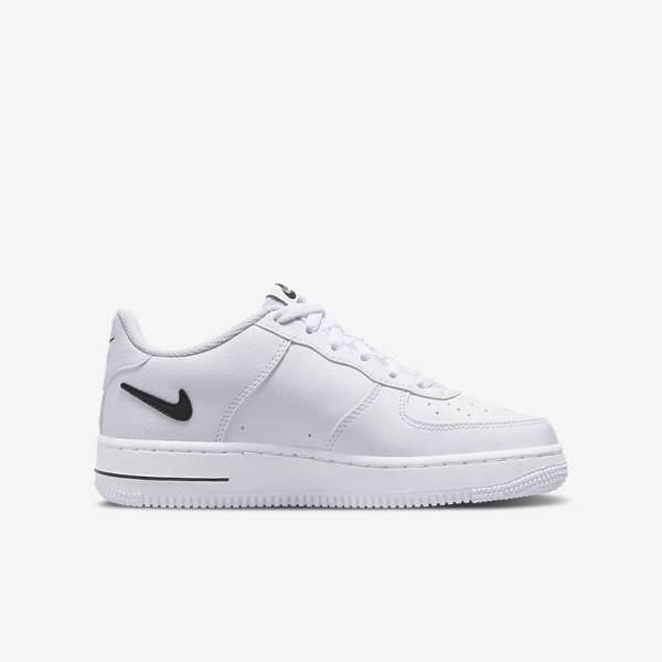 Nike Air Force 1 Older Dječje Tenisice Bijele Crne | NK863KMJ