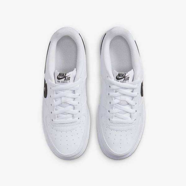 Nike Air Force 1 Older Dječje Tenisice Bijele Crne | NK863KMJ