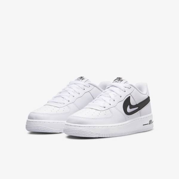 Nike Air Force 1 Older Dječje Tenisice Bijele Crne | NK863KMJ