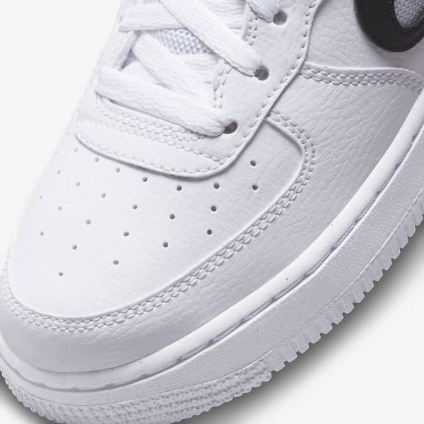 Nike Air Force 1 Older Dječje Tenisice Bijele Crne | NK863KMJ