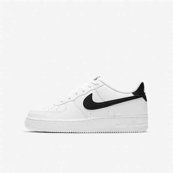 Nike Air Force 1 Older Dječje Tenisice Bijele Crne | NK874HPZ