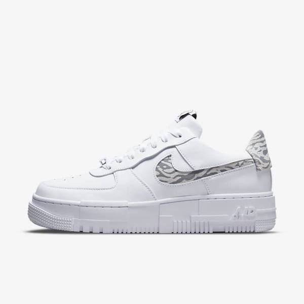 Nike Air Force 1 Pixel SE Ženske Tenisice Bijele Sive Bijele | NK761HTV