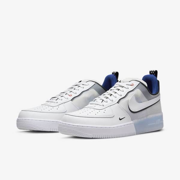 Nike Air Force 1 React Muške Tenisice Bijele Svijetlo Plave Kraljevska Plava Plave Bijele | NK261UYR