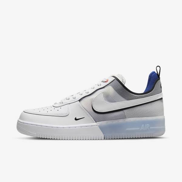 Nike Air Force 1 React Muške Tenisice Bijele Svijetlo Plave Kraljevska Plava Plave Bijele | NK261UYR