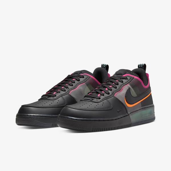 Nike Air Force 1 React Muške Tenisice Crne Narančaste Roze Crne | NK938QVS