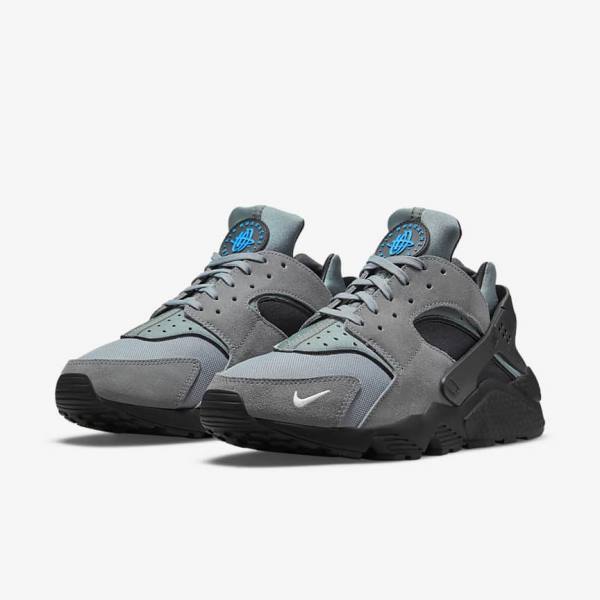 Nike Air Huarache Muške Tenisice Sive Svijetlo Plave Crne Metalne Srebrne | NK194UVR