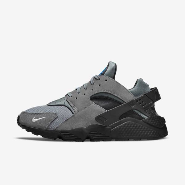 Nike Air Huarache Muške Tenisice Sive Svijetlo Plave Crne Metalne Srebrne | NK194UVR