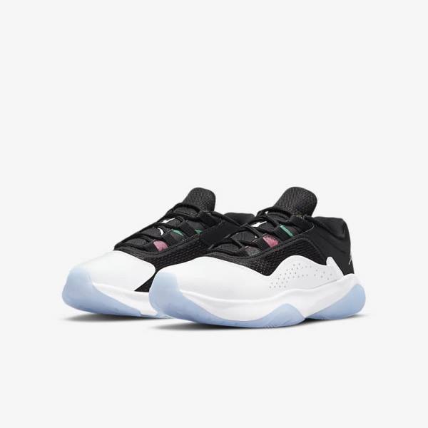 Nike Air Jordan 11 CMFT Low Older Dječje Jordan Tenisice Bijele Crne Zelene Metalne Srebrne | NK218MRG