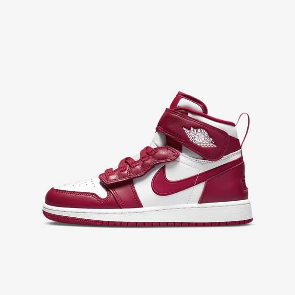 Nike Air Jordan 1 Hi FlyEase Older Dječje Jordan Tenisice Crvene Bijele | NK165ADE