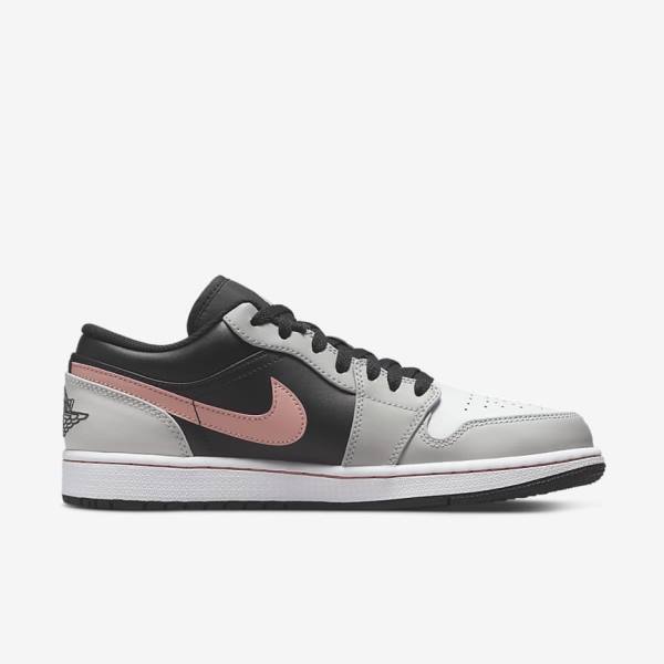 Nike Air Jordan 1 Low Muške Tenisice Crne Sive Bijele Koraljne | NK165VHU