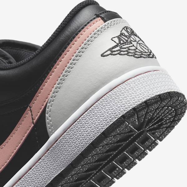 Nike Air Jordan 1 Low Muške Tenisice Crne Sive Bijele Koraljne | NK165VHU