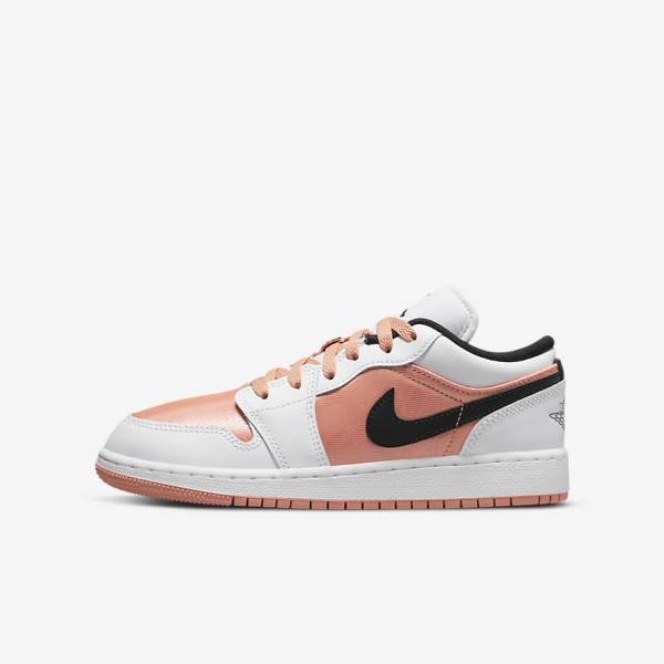 Nike Air Jordan 1 Low Older Dječje Tenisice Bijele Crne | NK608WEC