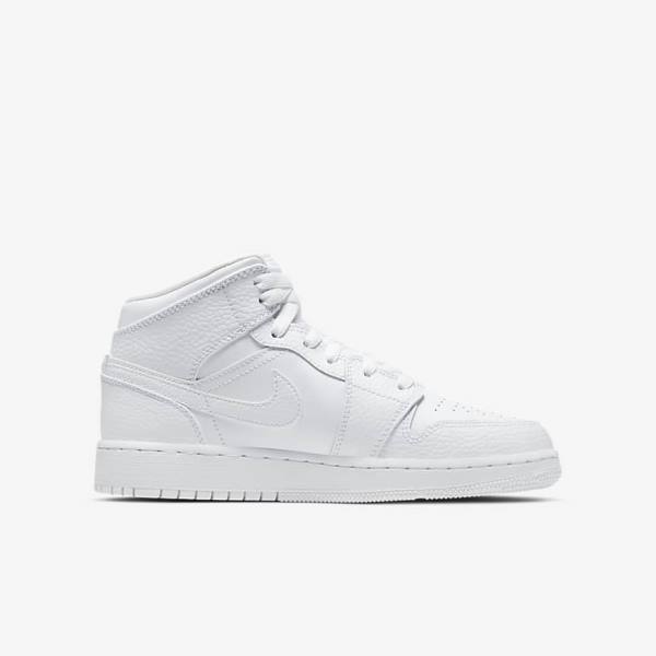 Nike Air Jordan 1 Mid Older Dječje Tenisice Bijele | NK036BEY