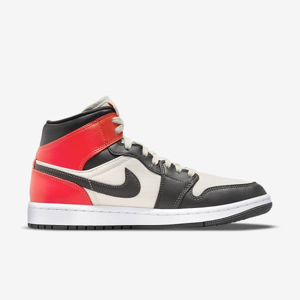 Nike Air Jordan 1 Mid SE Ženske Tenisice Svijetlo Smeđe Svijetlo Crvene Bijele | NK169WIN