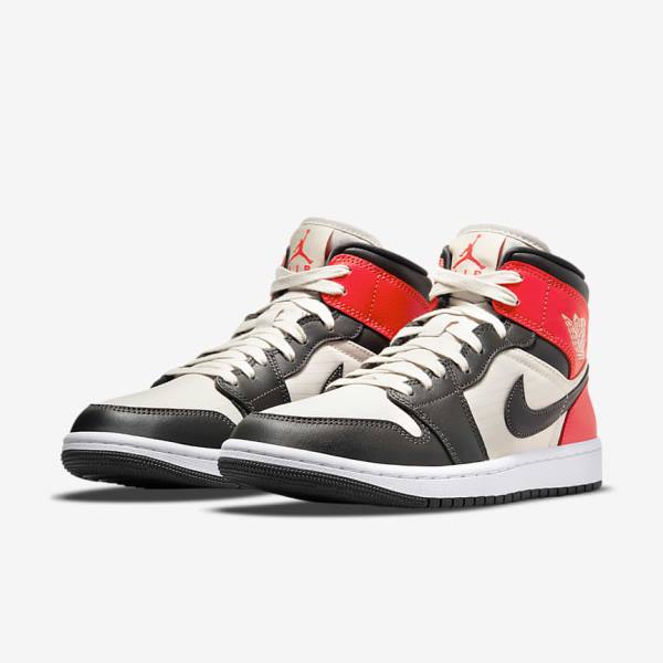 Nike Air Jordan 1 Mid SE Ženske Tenisice Svijetlo Smeđe Svijetlo Crvene Bijele | NK169WIN