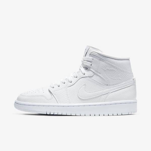 Nike Air Jordan 1 Mid Ženske Jordan Tenisice Bijele | NK824PLR