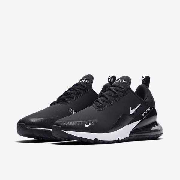 Nike Air Max 270 G Ženske Cipele za golf Crne Bijele | NK684ZLM