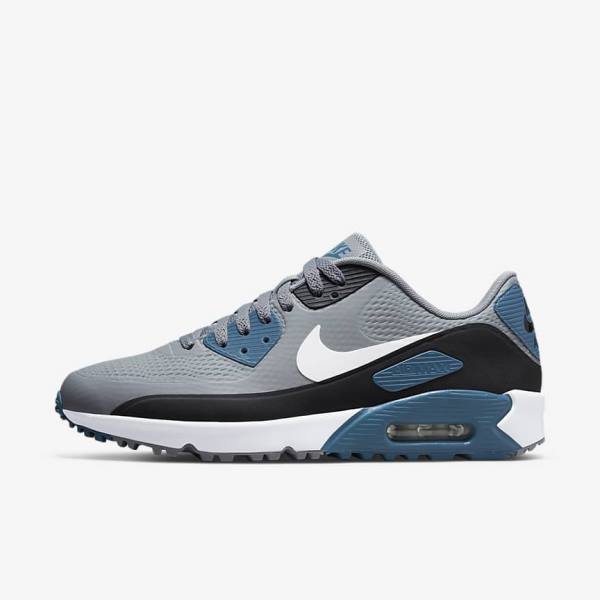 Nike Air Max 90 G Muške Cipele za golf Sive Crne Bijele | NK594QKI