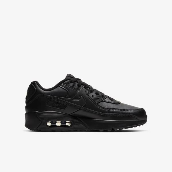 Nike Air Max 90 LTR Older Dječje Tenisice Crne Bijele | NK704OKN