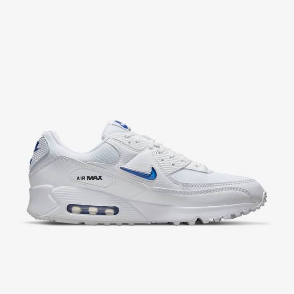 Nike Air Max 90 Muške Tenisice Bijele Crne Kraljevska Plava | NK851GMN