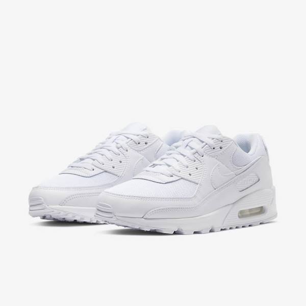 Nike Air Max 90 Muške Tenisice Bijele Sive Bijele | NK068EFP