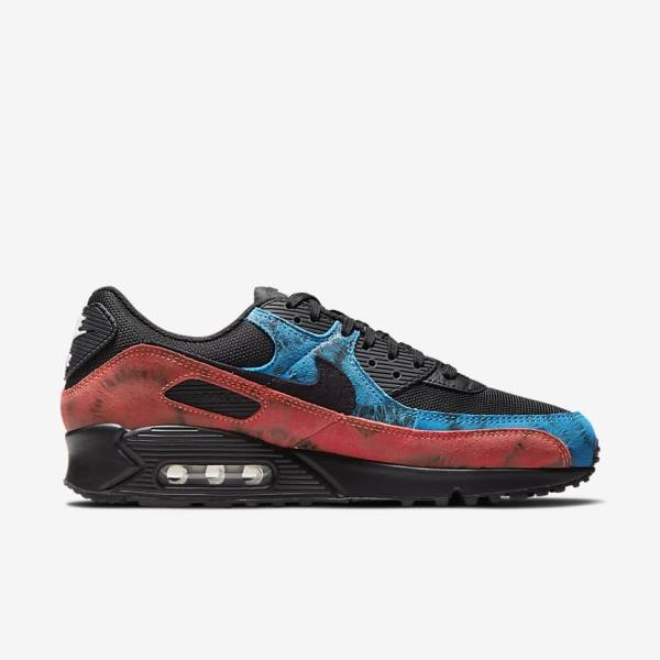 Nike Air Max 90 Muške Tenisice Crne Plave Crvene Bijele | NK351FVO