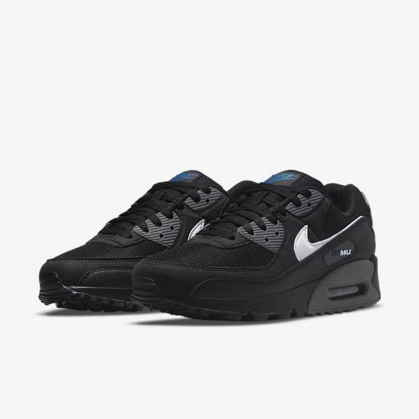 Nike Air Max 90 Muške Tenisice Crne Sive Bijele | NK295AOL