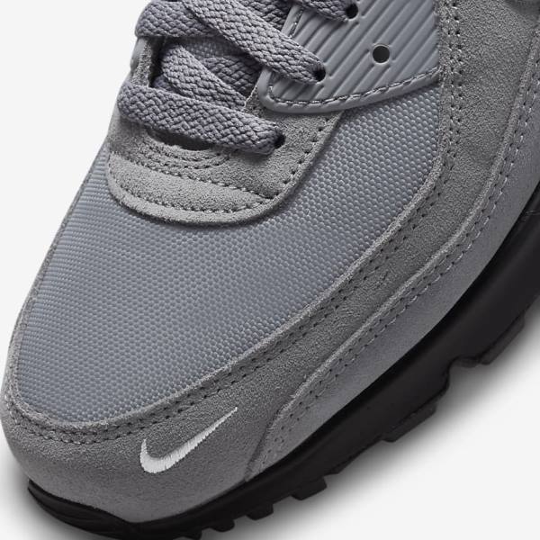 Nike Air Max 90 Muške Tenisice Sive Svijetlo Plave Metalne Srebrne Crne | NK195QEK