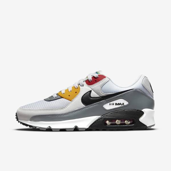 Nike Air Max 90 Premium Muške Tenisice Bijele Sive Crne | NK659KQL