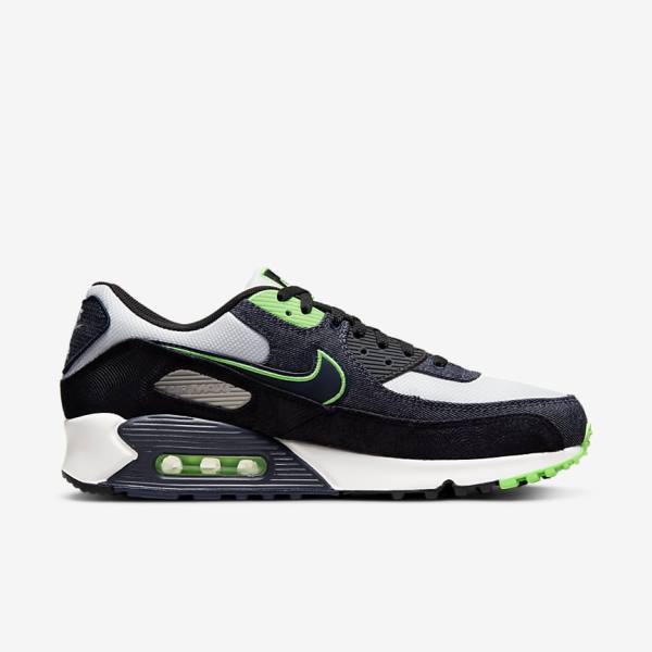 Nike Air Max 90 SE Muške Tenisice Crne Zelene Bijele Obsidijanske | NK635DQH